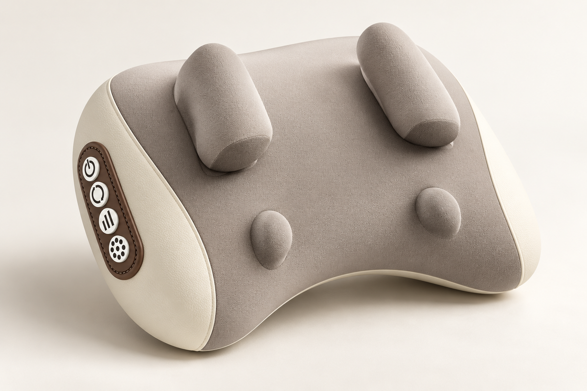 Luno Knead four-point kneading massager with adjustable controls on the left side